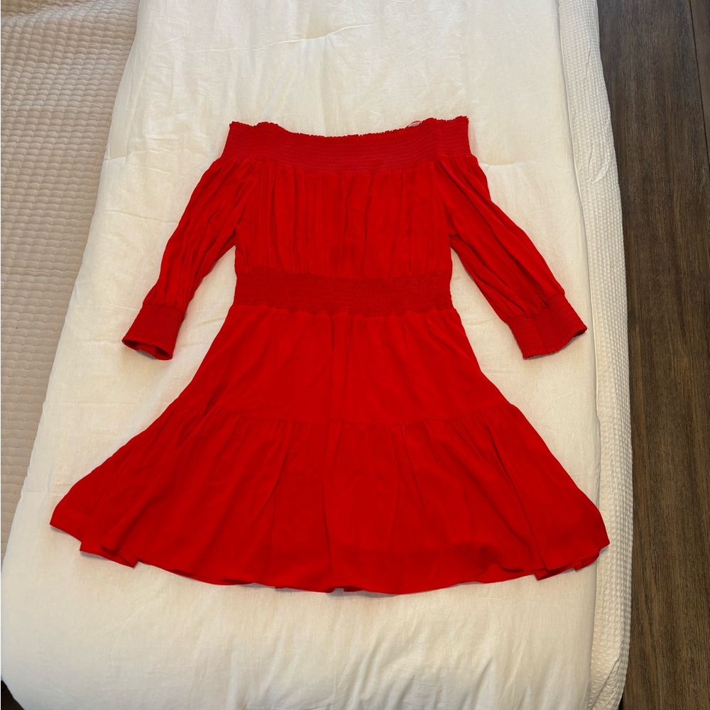 Gianni Bini Red Sundress with Off the Shoulder Neckline